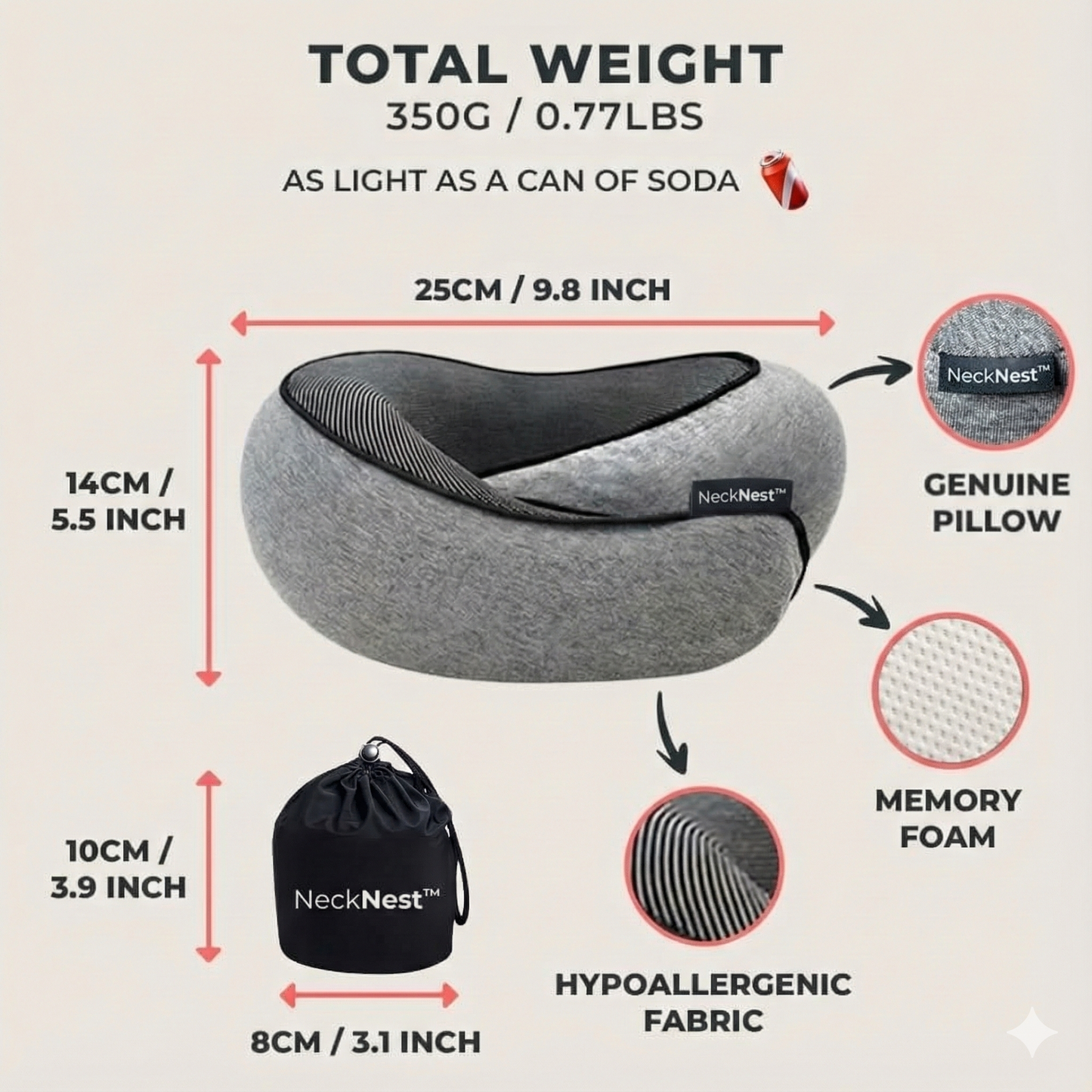 NeckNest® Travel Pillow